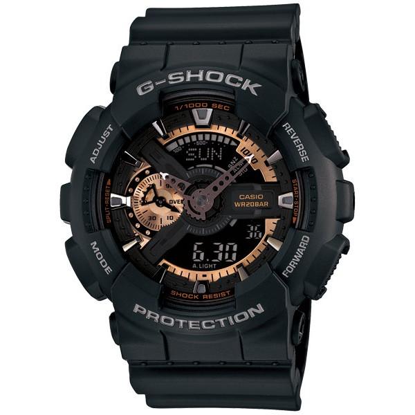 G-shock玫瑰金 街頭情侶百搭款對錶 吸睛破錶值得典藏 黑金白金自由配/愛情升溫GA-110RG+BA-110RG