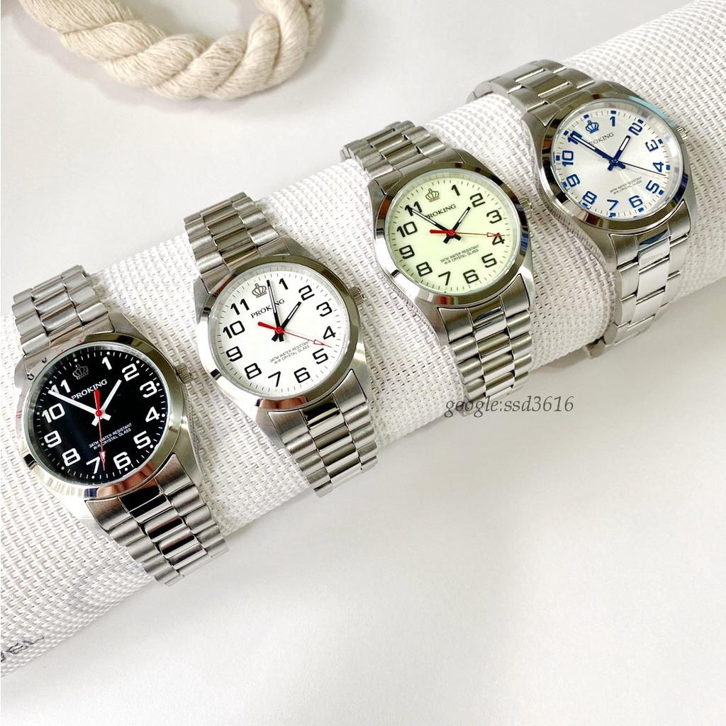 PROKING日本原廠機芯/皇冠手錶/台灣品牌/夜光錶/數字款/清楚時尚/防水佳/經緯度鐘錶/可配對錶2035數字款綜合