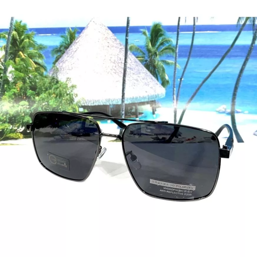 經緯度鐘錶 高級偏光太陽眼鏡 方型金屬細框 日韓流行 休閒潮流 沙灘 駕車重機必備 寶麗來偏光鏡片 【↘220】9251