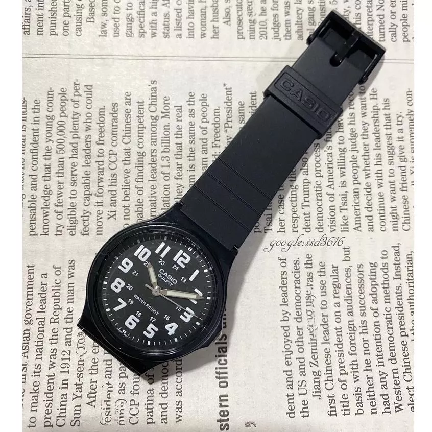 CASIO手錶專賣店 考試專用【手錶+鏡面貼膜】超薄夜光指針錶 黑底襯彩色字體超吸睛 國考會考統測 基測專用錶MQ-71