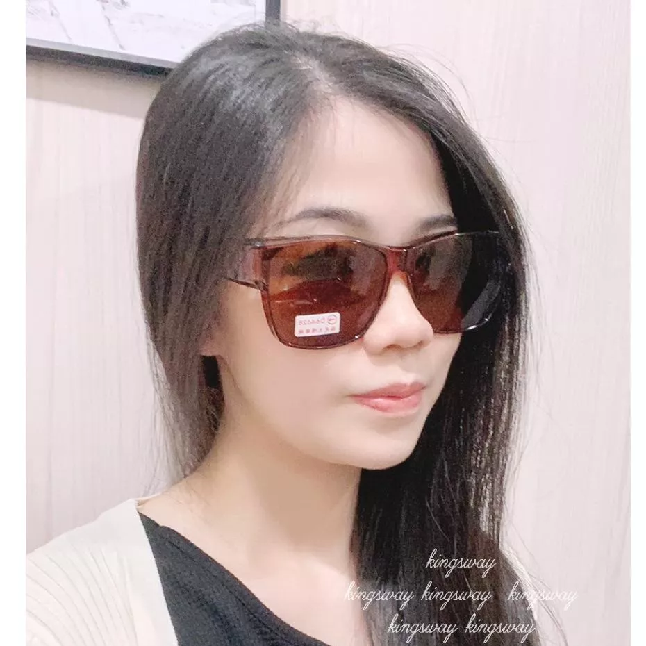【台灣製現貨】經緯度鐘錶 包覆式UV400偏光太陽眼鏡韓版方框 可包覆 近視族 套鏡 運動休閒重機690 2193