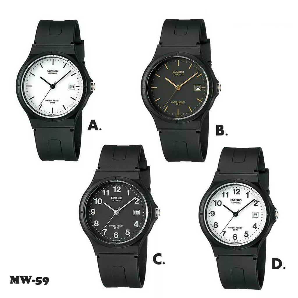 CASIO手錶專賣店經緯度鐘錶【日期顯示50米防水+專用鏡面貼膜】保證台灣卡西歐公司代理貨+保固MW-59