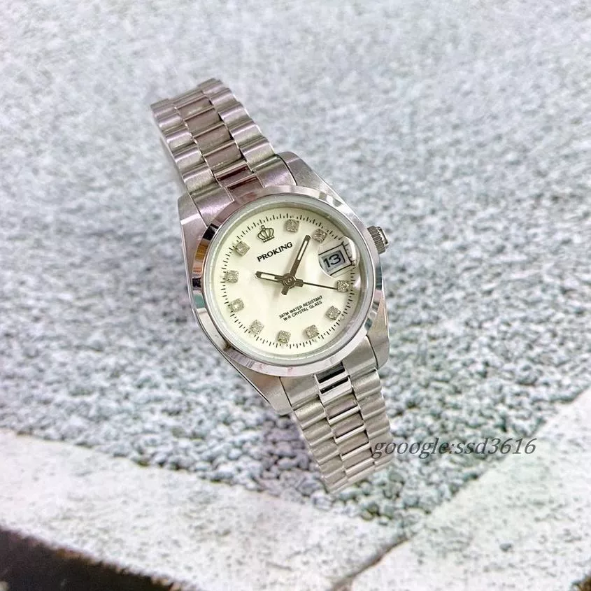 PROKING皇冠鑽錶 日本機芯/日期款夜光面/強化玻璃 高貴氣質愛不釋手 台灣品牌好品質4002夜光鑽