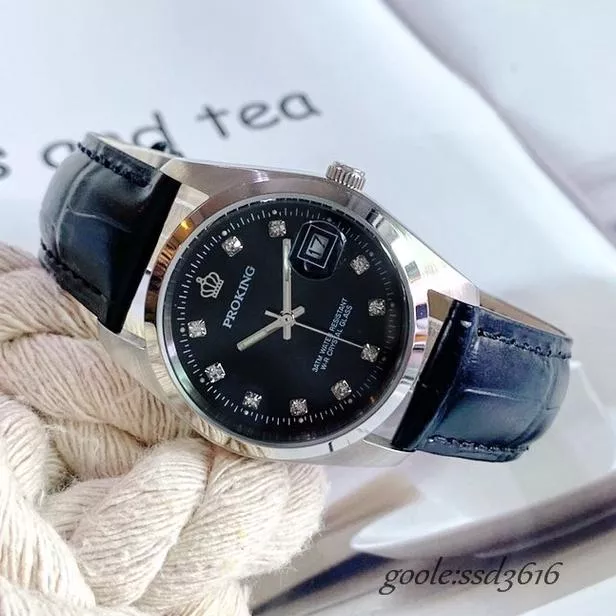 PROKING皇冠鑽錶/日本機芯/加購真皮錶帶不同風格 氣質/貴氣自由變換/錶面多種樣式參考賣場分類4002黑鑽搭皮帶