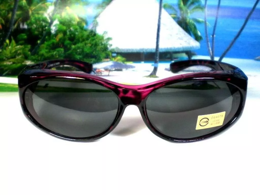 經緯度鐘錶  寶麗來鏡片 近視眼鏡配戴  自行車專業防風 圓弧形加大包覆偏光太陽眼鏡 【破盤價】2112紫豹紋