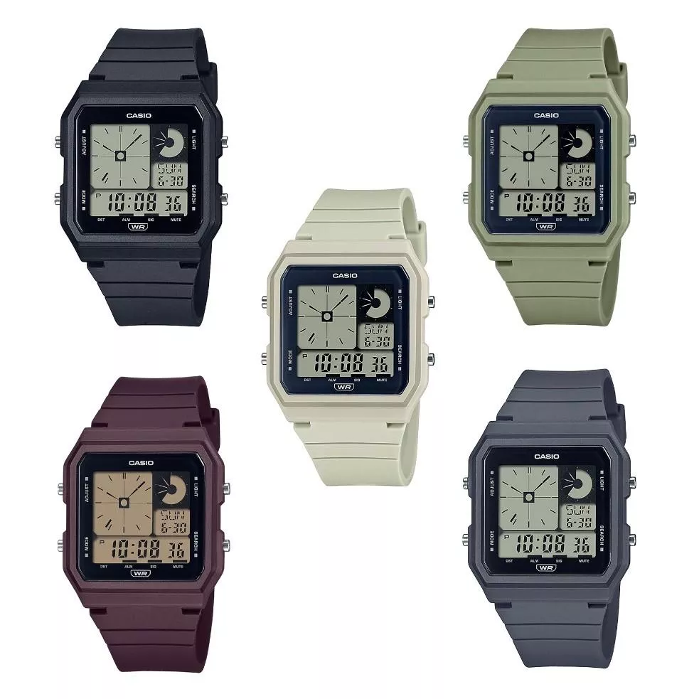 【CASIO卡西歐 數位/指針雙顯錶】經緯度鐘錶 正品 休閒風格 造型時尚 中性錶款 閨密 情侶旅遊數位雙顯LF-20W