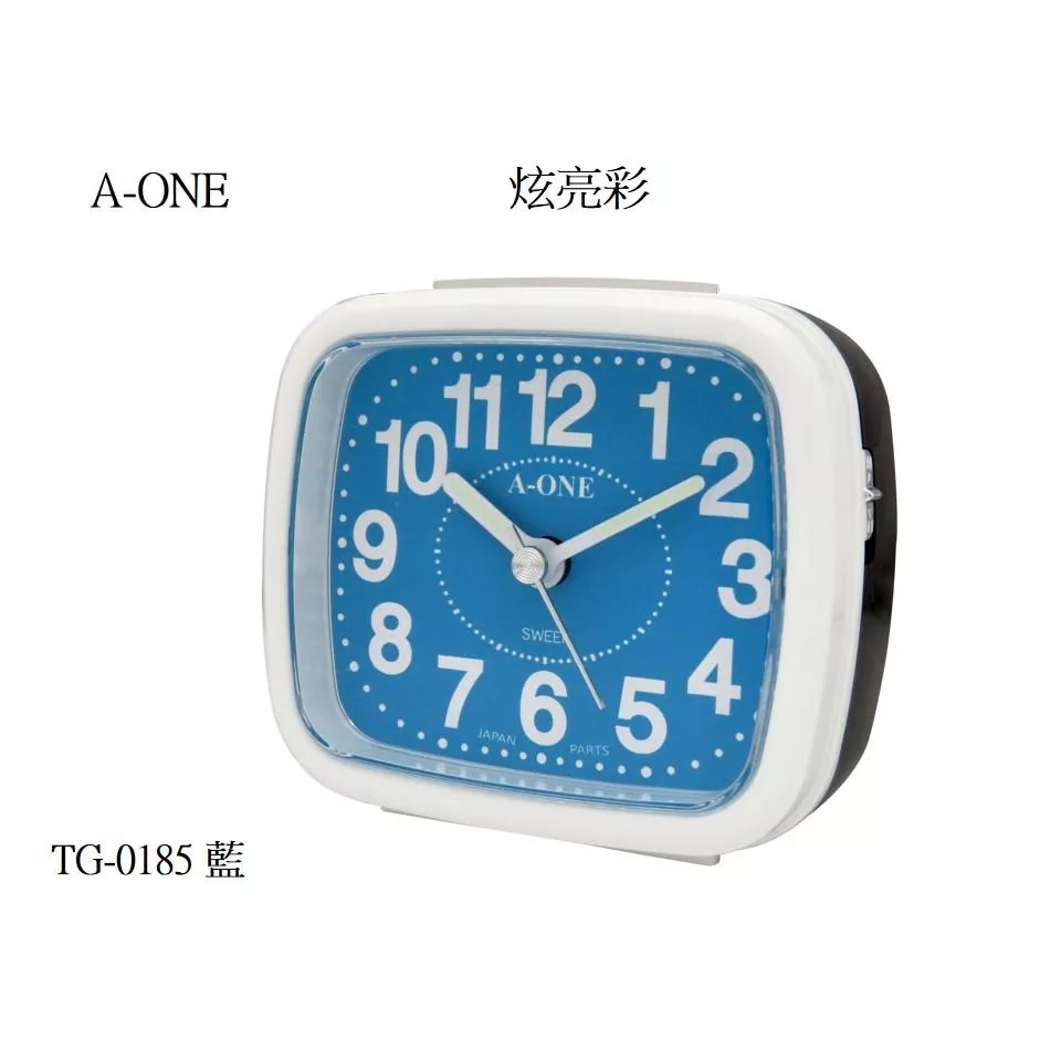 經緯度鐘錶 A-ONE鬧鐘 超靜音 貪睡 中型款亮彩面 小夜燈 大BiBi聲 夜光針 多種顏色台灣製造 TG-0185