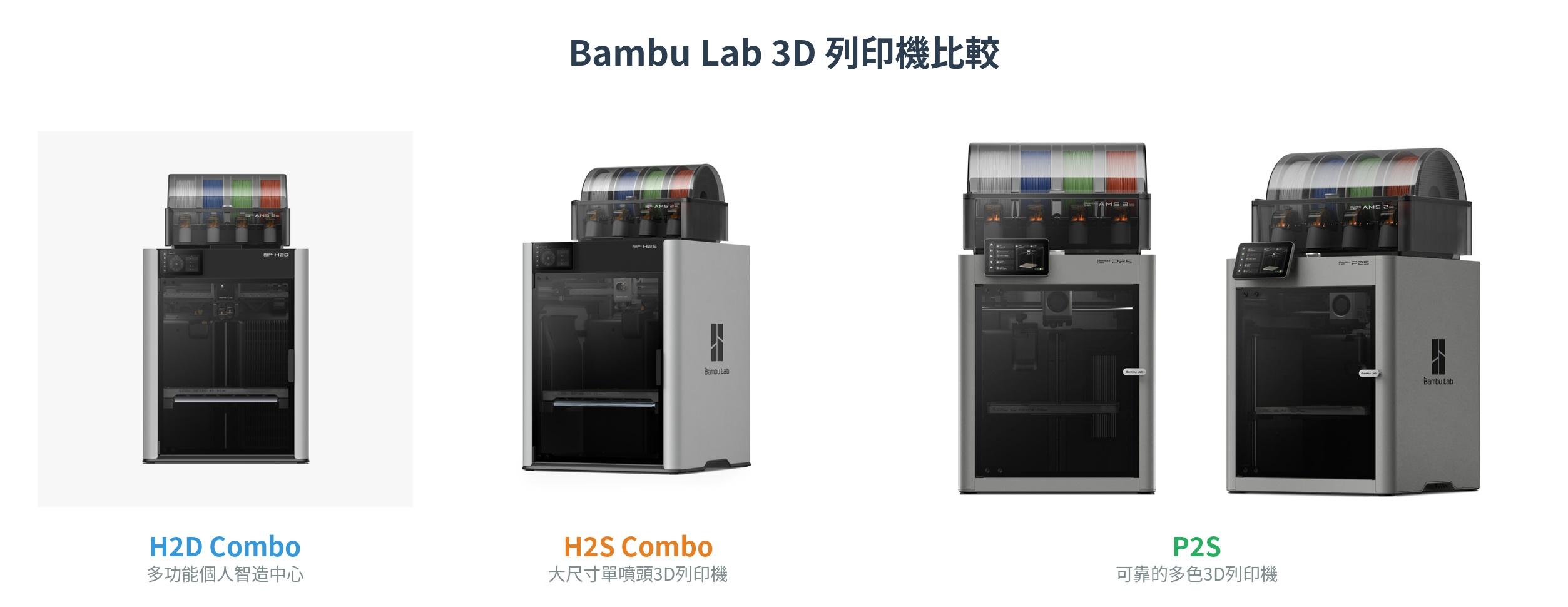 拓竹BAMBU LAB 旗艦級3D列印機型比較表，方便你挑選