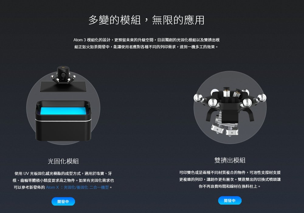 ATOM 3 LITE (FDM 3D列印機)模組化設計，依您需求作更換