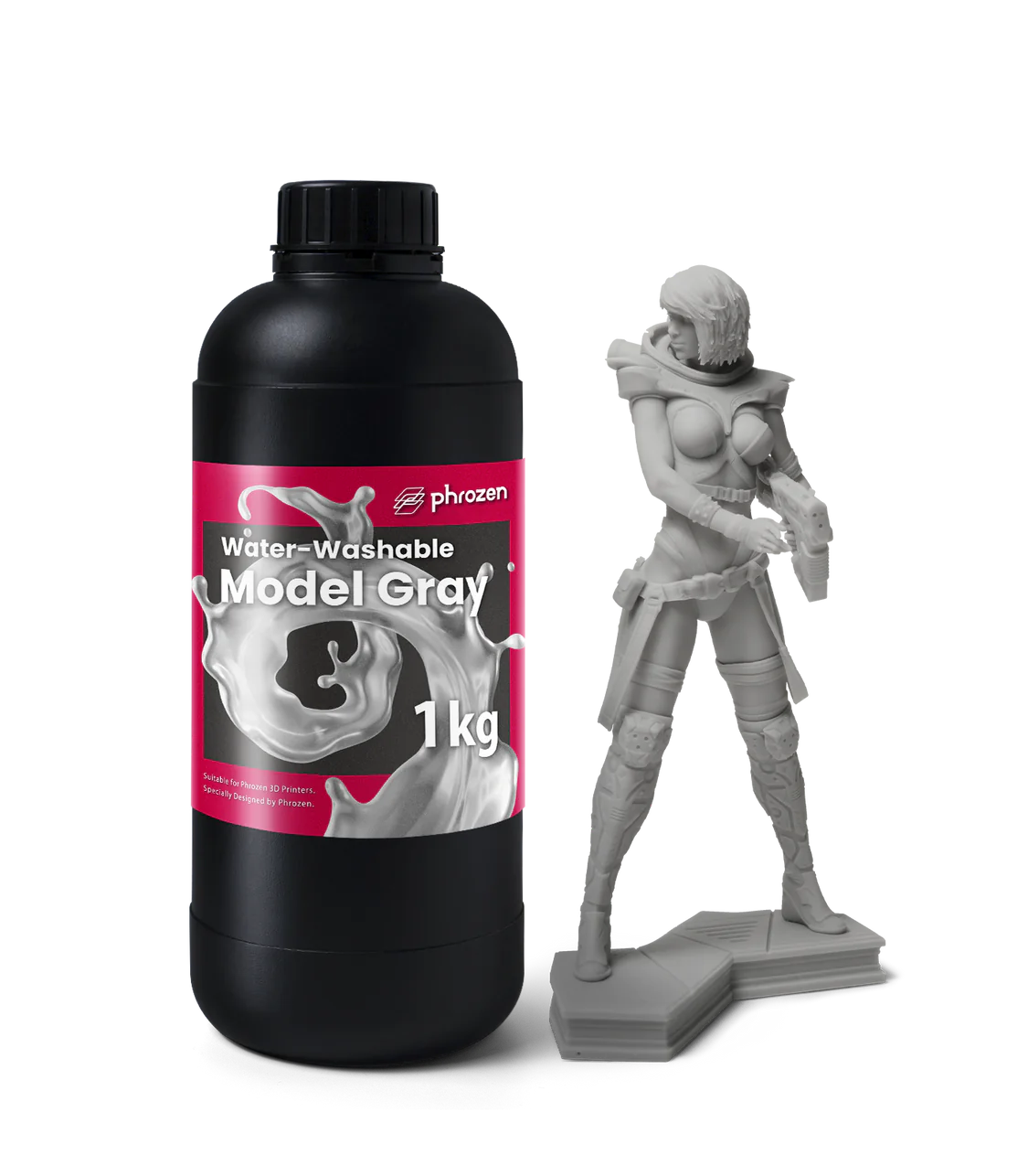 【3D展優惠】Phrozen Water-Washable可水洗高速列印樹脂(模型灰 /極速黑)