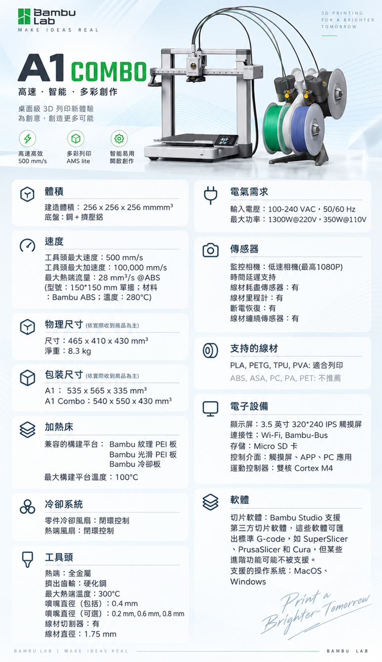 標題: A1 COMBO brochure page 6 - 描述: A1 COMBO redesigned high-tech product brochure, page 6 of 6.