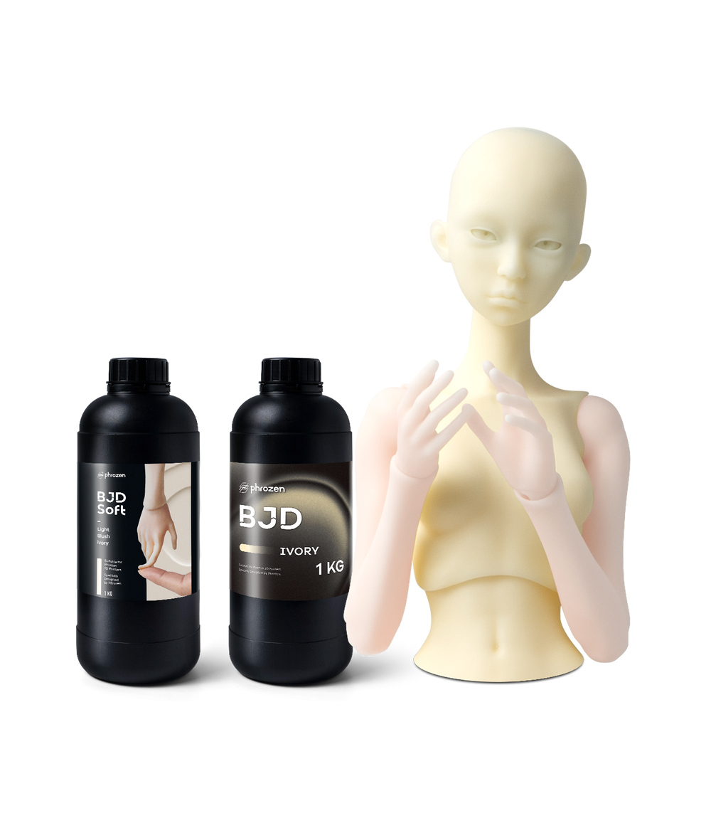 Phrozen BJD 柔感樹脂與 BJD 硬款樹脂搭配列印的人偶