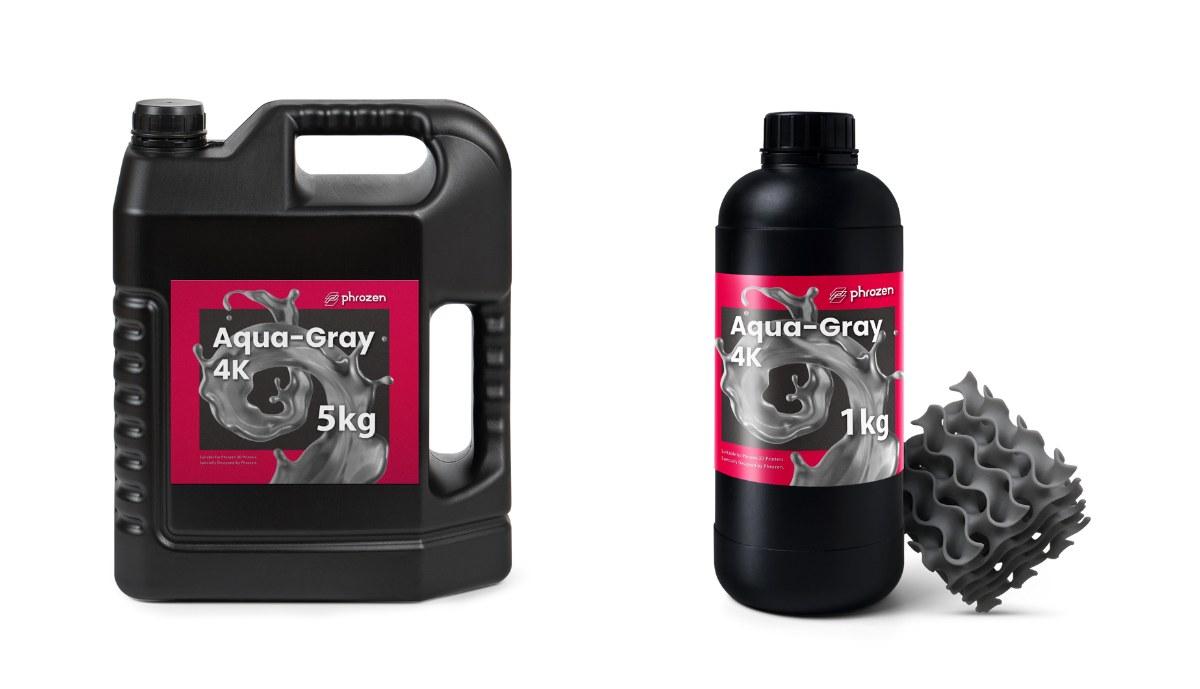 Phrozen 湖水 4K 模型樹脂灰色 5KG 桶裝與 1KG 瓶裝列印樣品