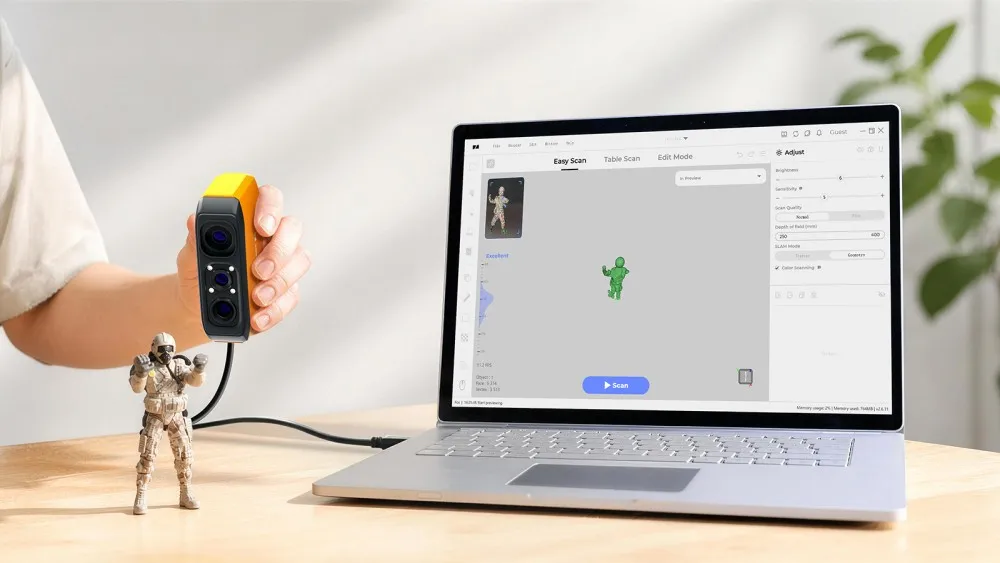 3DMakerpro Fox 接上筆電開始掃描