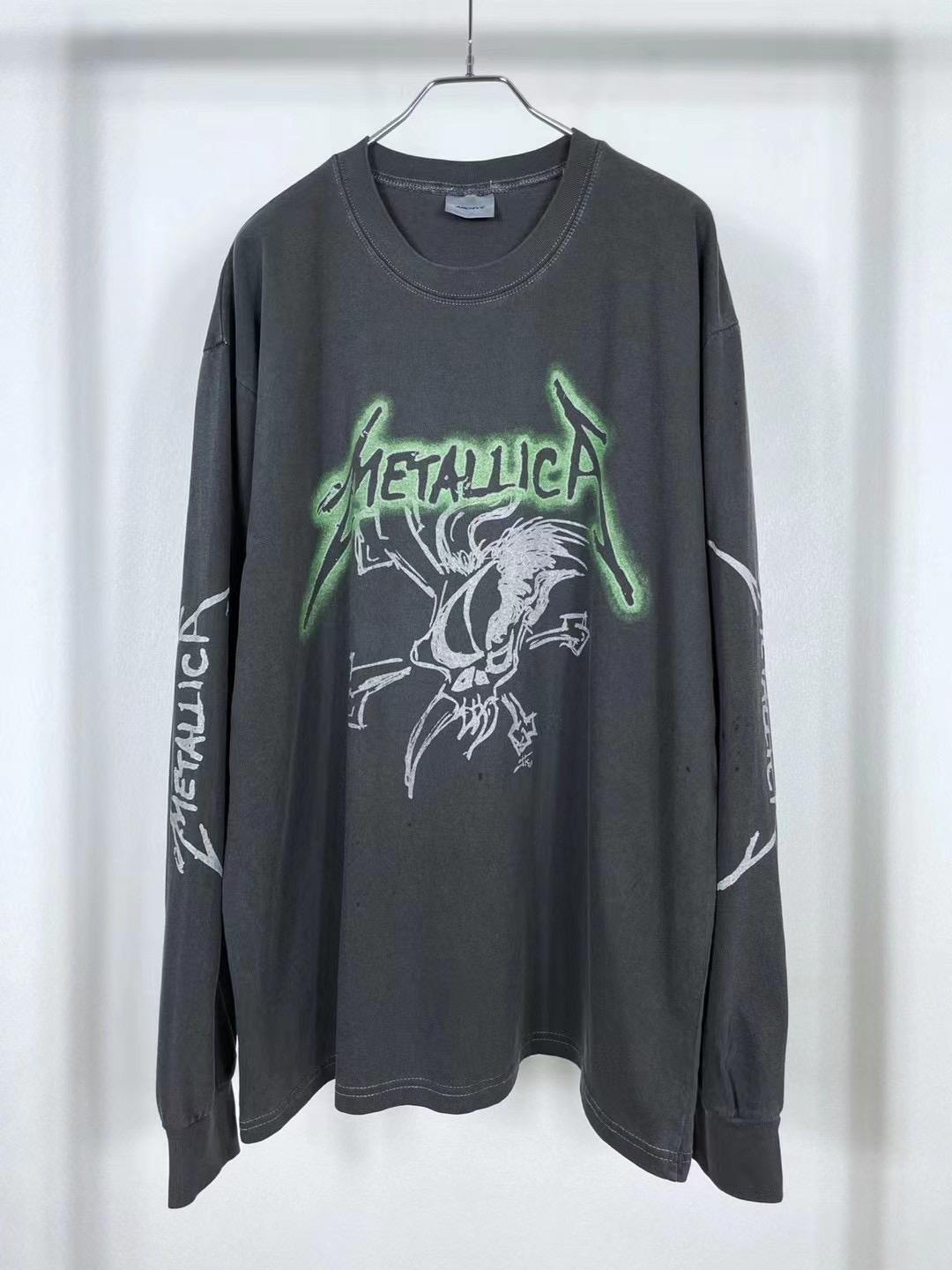 Raucohouse Metallica水洗骷髏長Tee