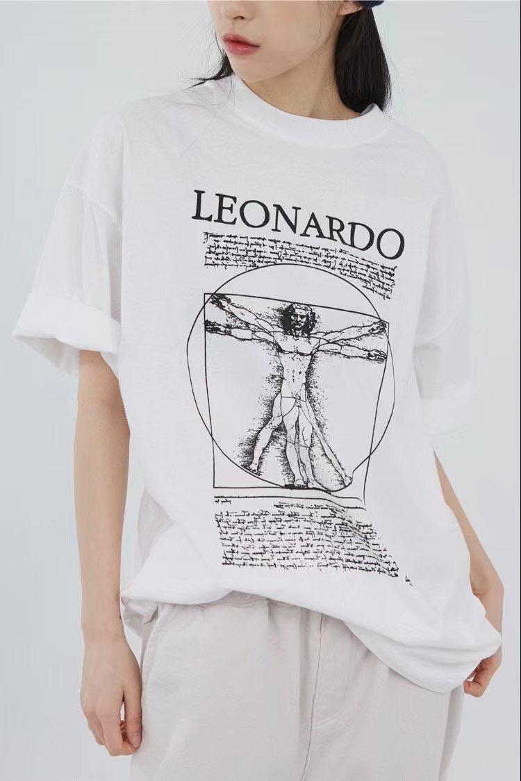 Raucohouse Leonardo 達文西幾何印刷 短Tee