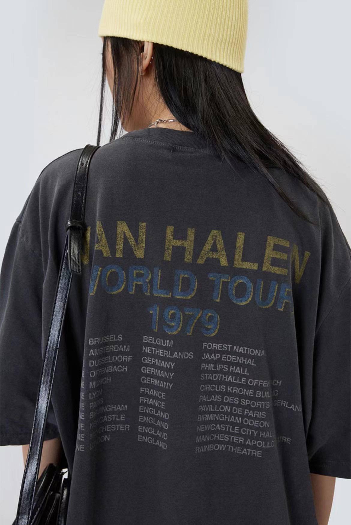 Raucohouse VAN HALEN WORLD TOUR 1979水洗短Tee