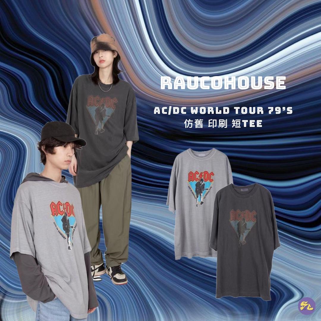 Raucohouse AC/DC World tour 79’s 仿舊印刷短Tee