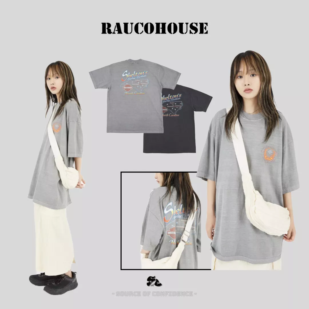 Raucohouse Harley Davidson Sheltons 印花短Tee