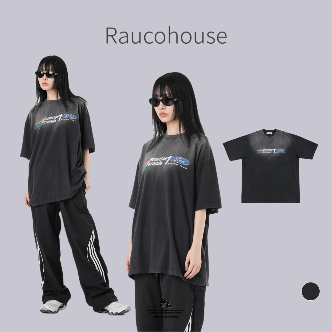 Raucohouse 漸變顏料印刷水洗短Tee