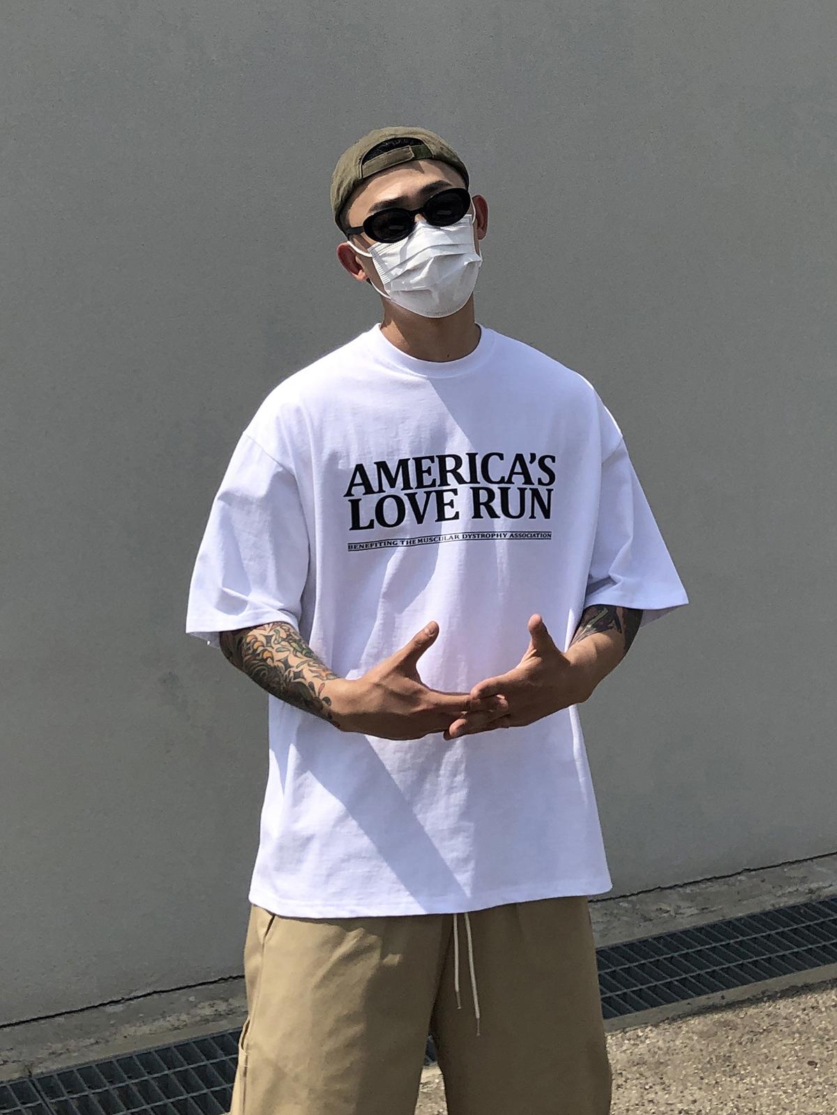 AMERICA’S LOVE RUN字母 短Tee