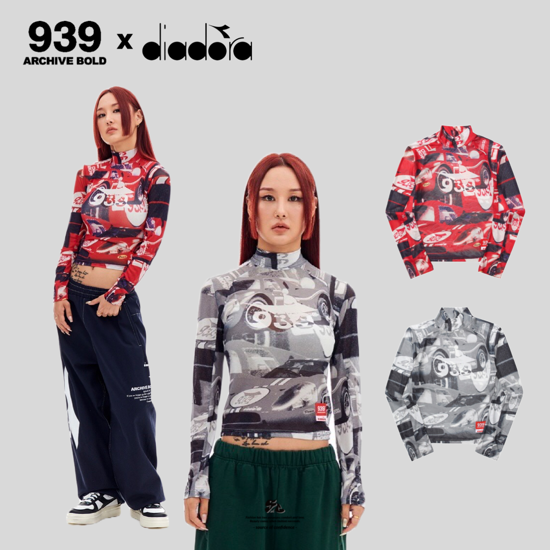 ARCHIVE BOLD 939 X Diadora RACING MESH CROP TOP 微高領長袖上衣