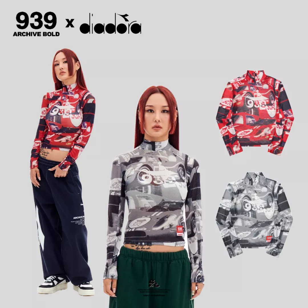 ARCHIVE BOLD 939 X Diadora RACING MESH CROP TOP 微高領長袖上衣