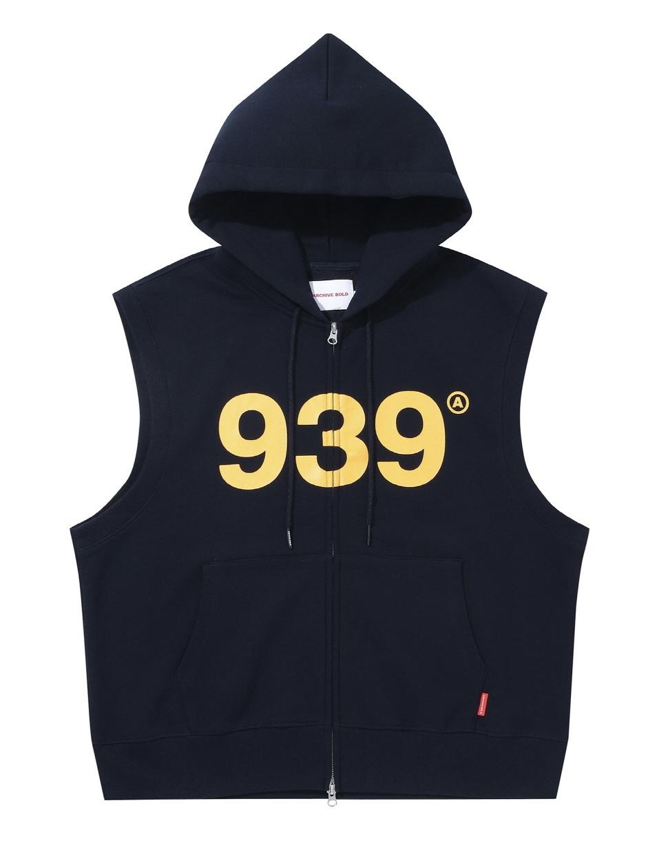 ARCHIVE BOLD 939 LOGO HOOD ZIP-UP SLEEVELESS 連帽背心