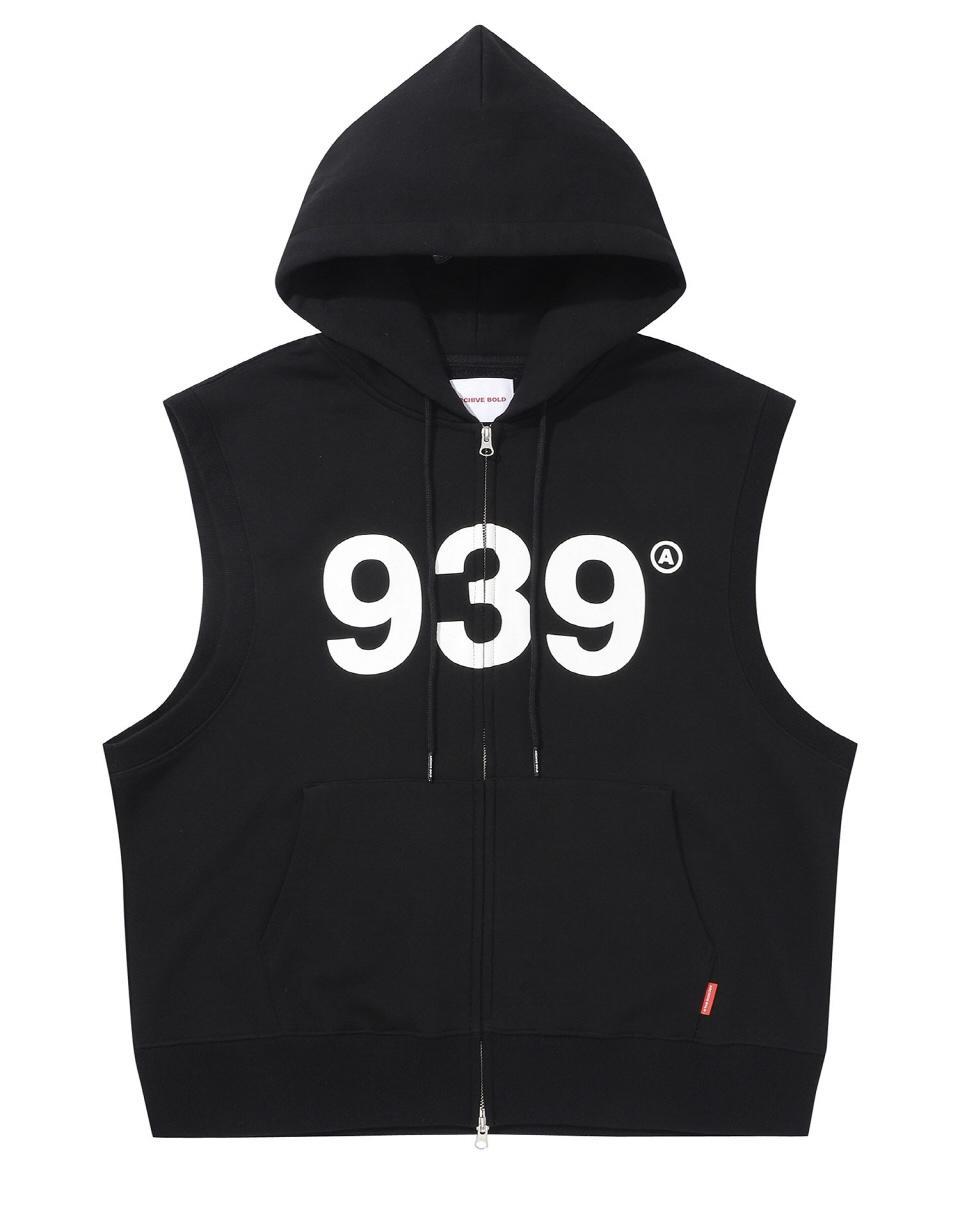 ARCHIVE BOLD 939 LOGO HOOD ZIP-UP SLEEVELESS 連帽背心