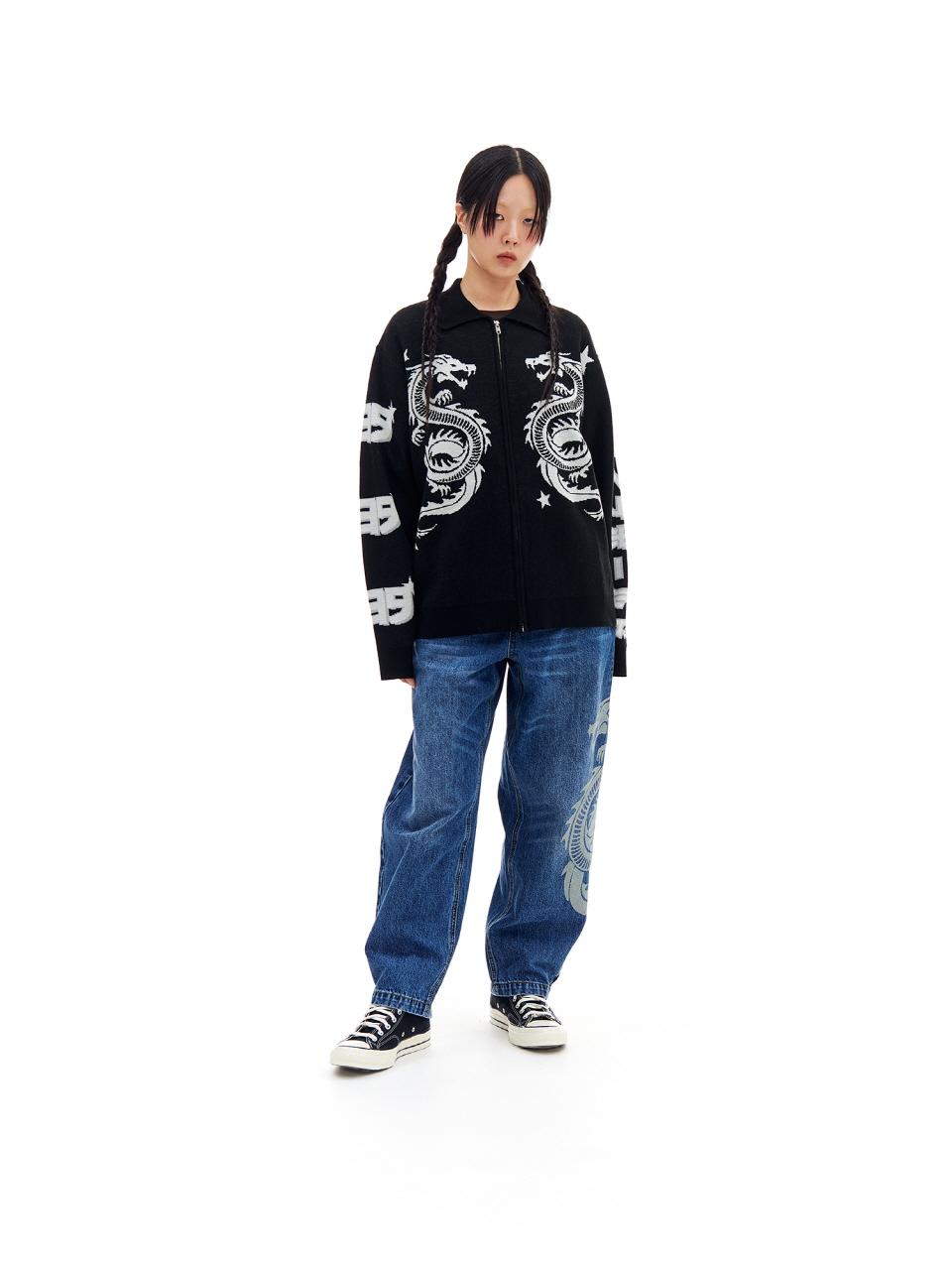 ARCHIVE BOLD 939 DRAGON KNIT ZIP-UP外套