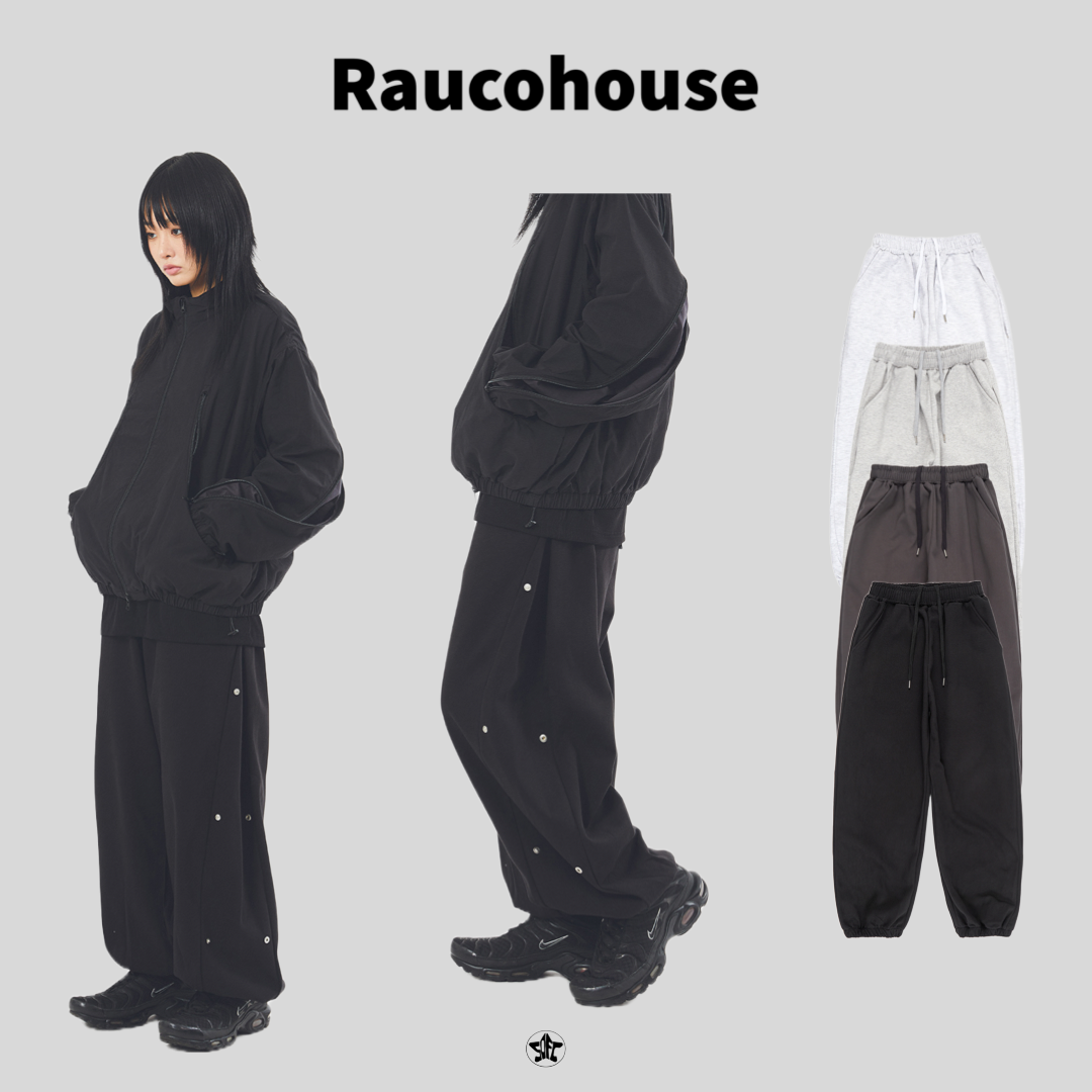 Raucohouse 側邊開扣氣球擴張運動棉褲