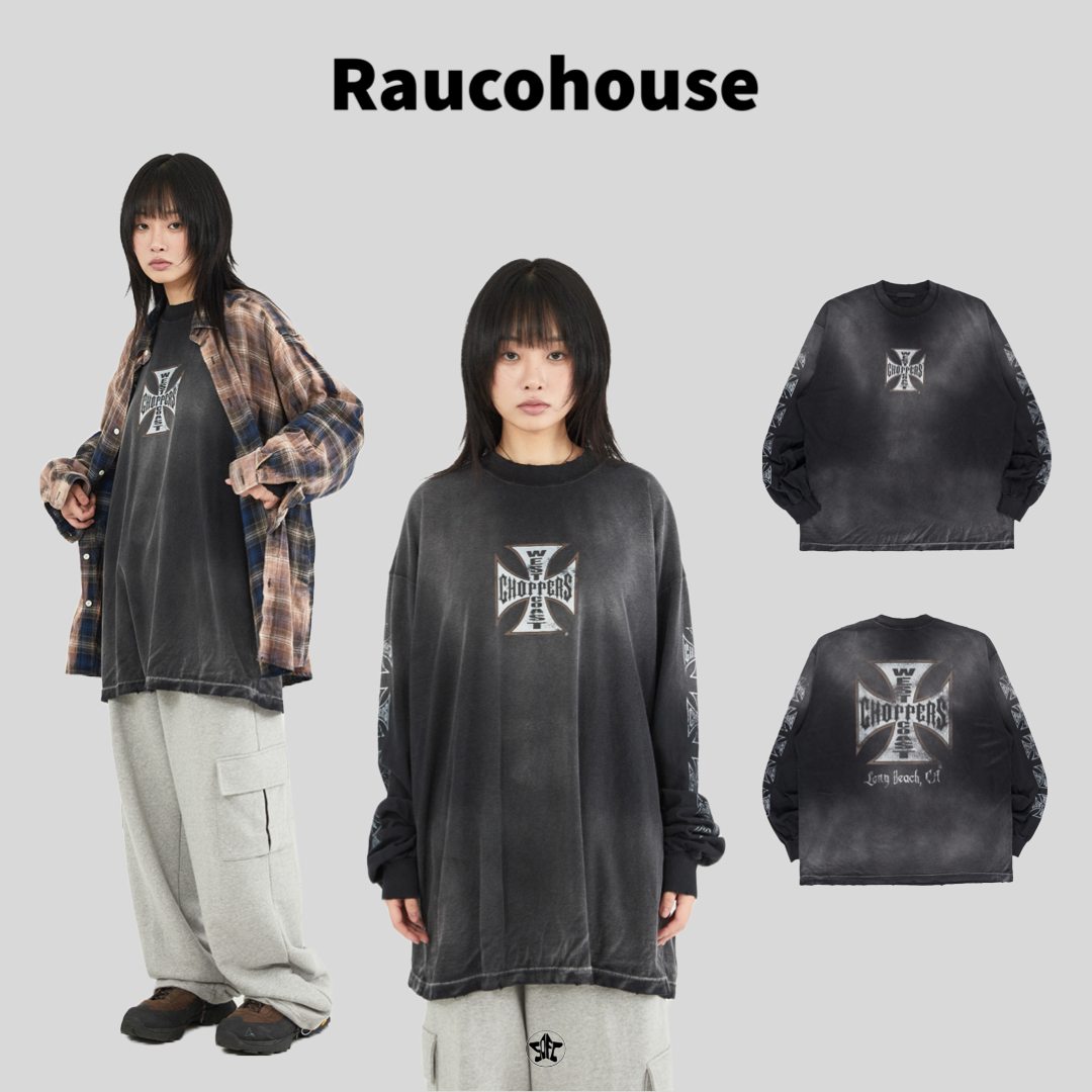 Raucohouse 歌德龐克水洗仿舊薄長Tee