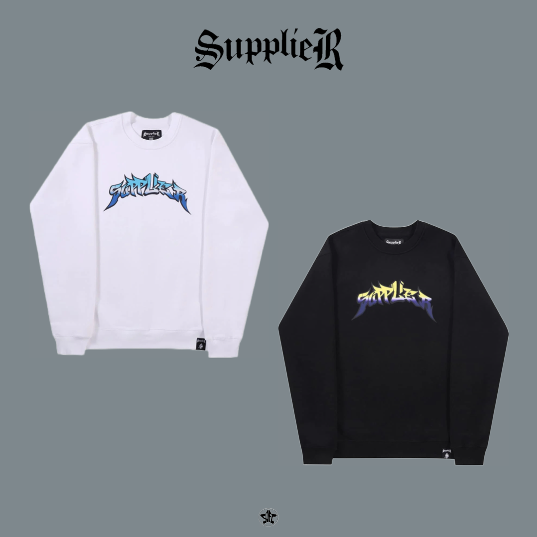 SUPPLIER Graffiti Logo Crewneck美式塗鴉字母LOGO大學Tee