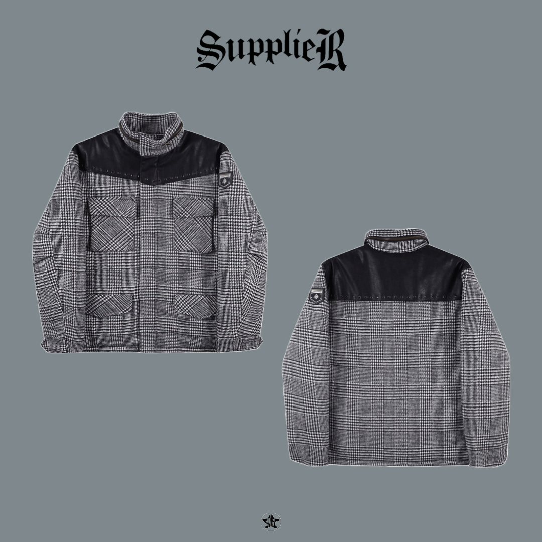 SUPPLIER Studs M65格紋拼接鋪棉保暖外套