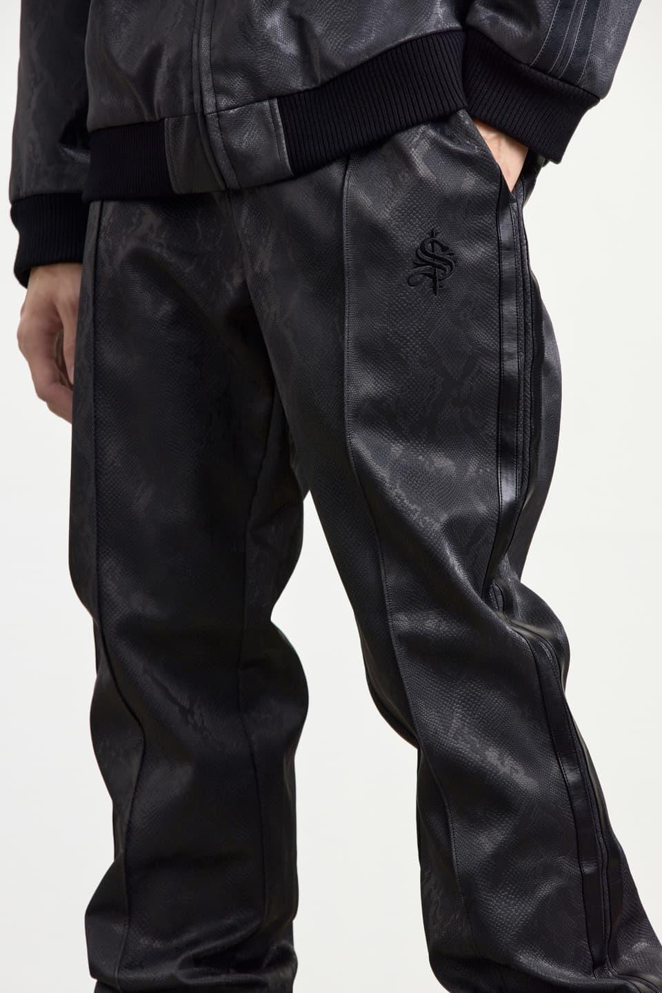 SUPPLIER Python Leather Track Pants尼龍緞面垂墜褲