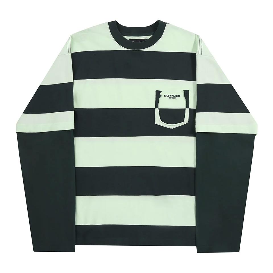 SUPPLIER Layered Border Long Sleeve長Tee