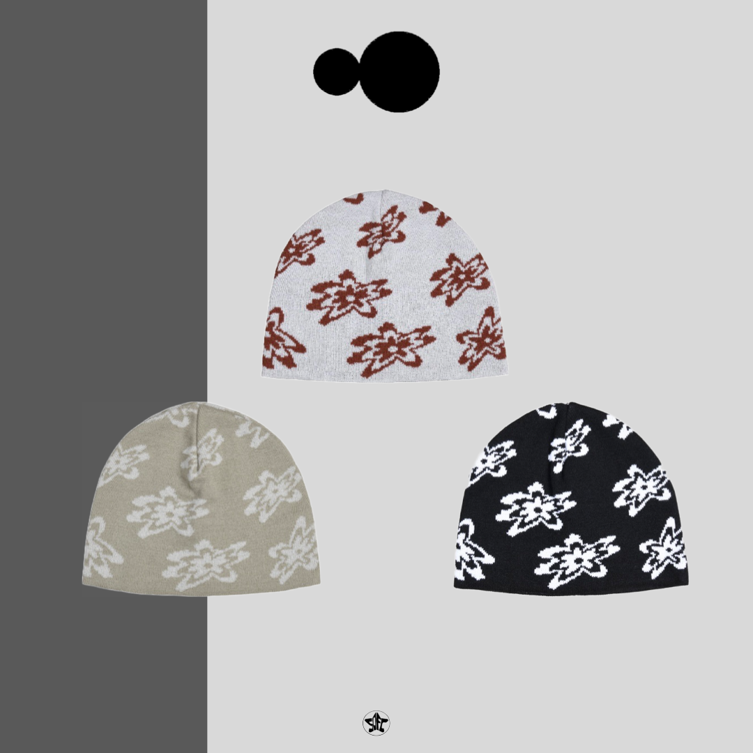 aeae JACQUARD FLOWER BEANIE毛帽