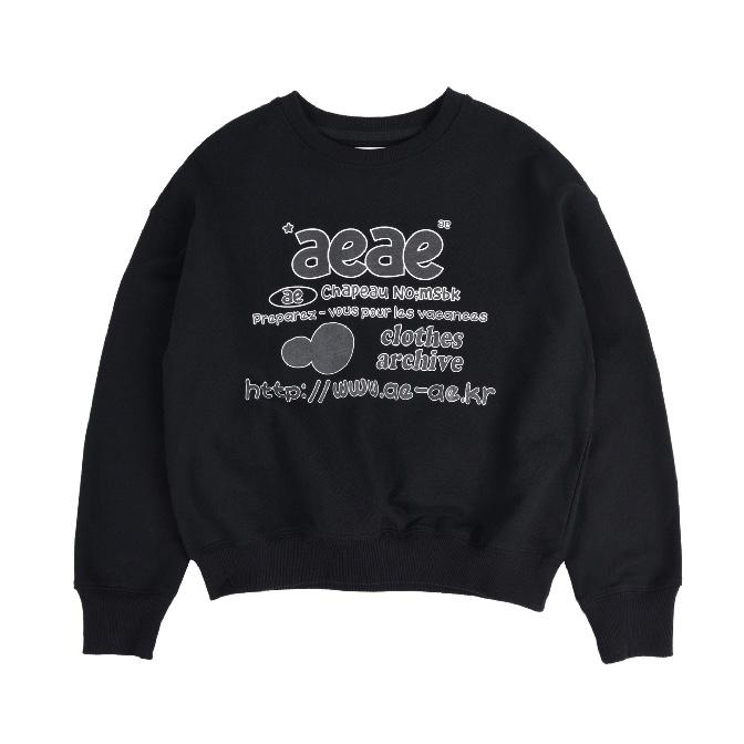 aeae DOODLE WEB LOGO CROP SWEATSHIRTS短版大學Tee