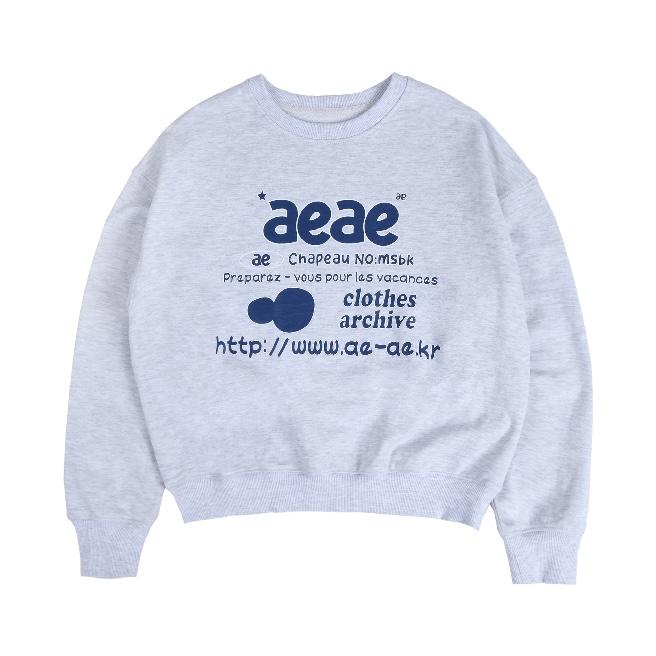 aeae DOODLE WEB LOGO CROP SWEATSHIRTS短版大學Tee