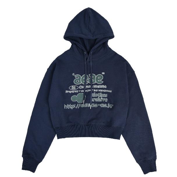 aeae DOODLE WEB LOGO CROP HOODIE短版帽Tee