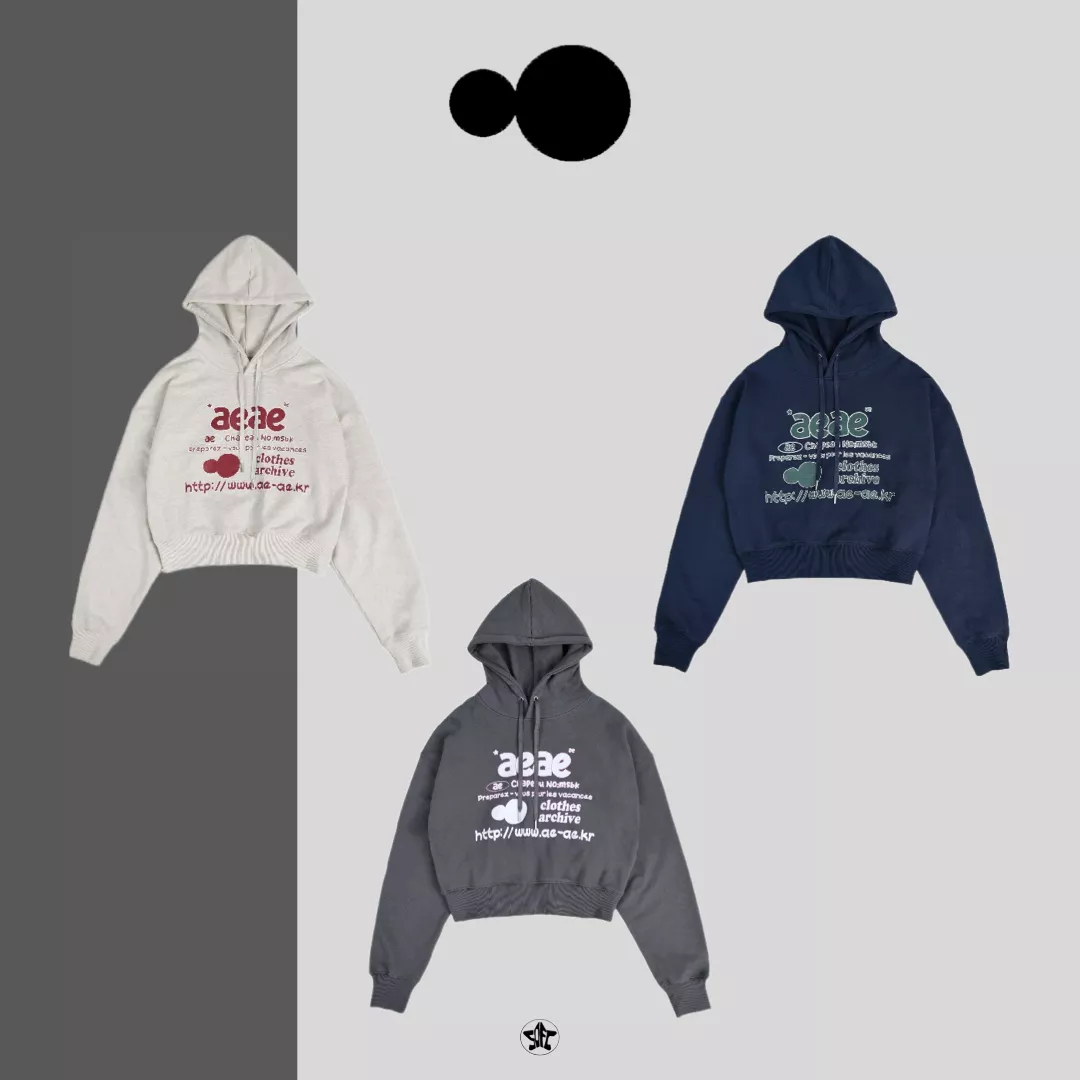 aeae DOODLE WEB LOGO CROP HOODIE短版帽Tee