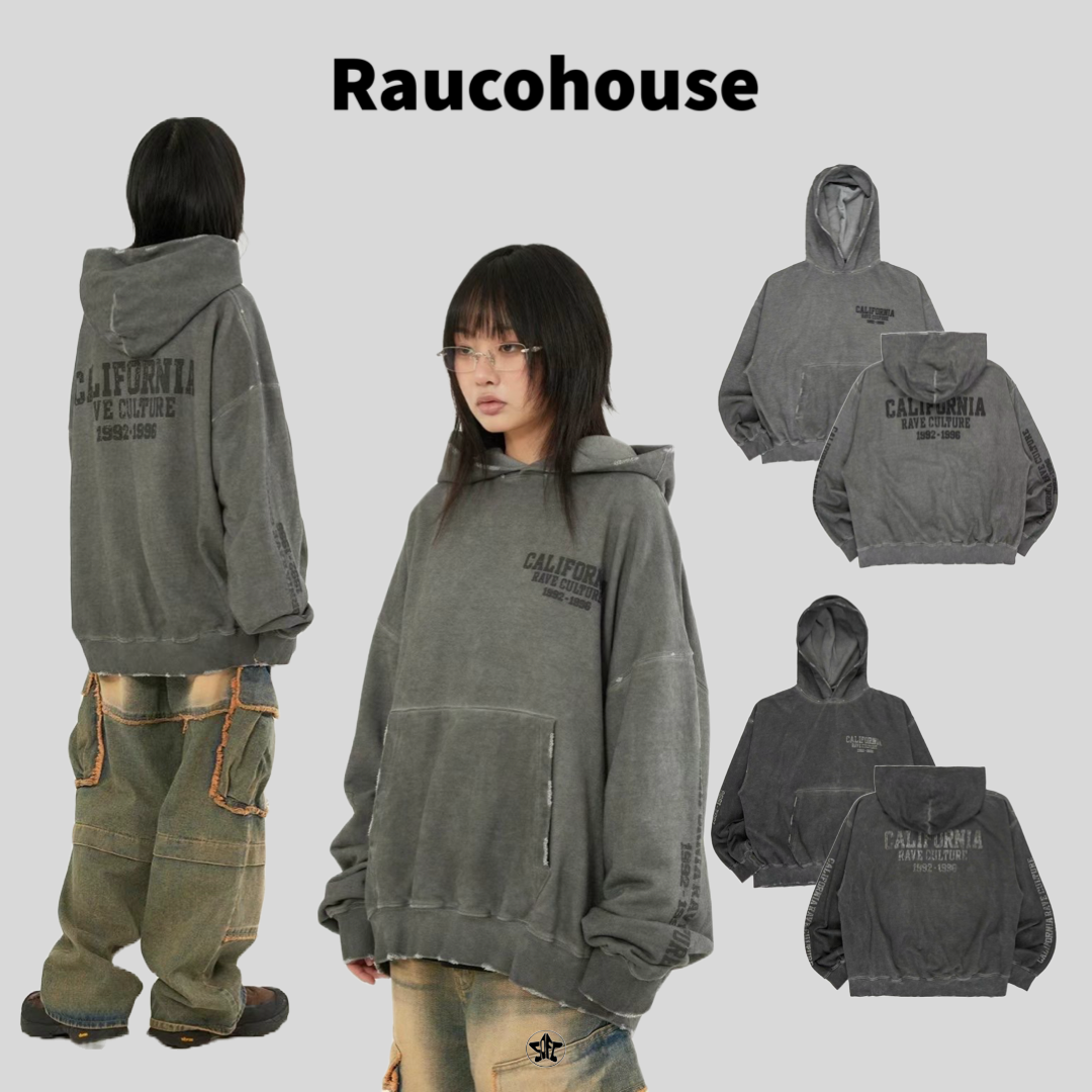 Raucohouse 仿舊水洗破損字母帽Tee