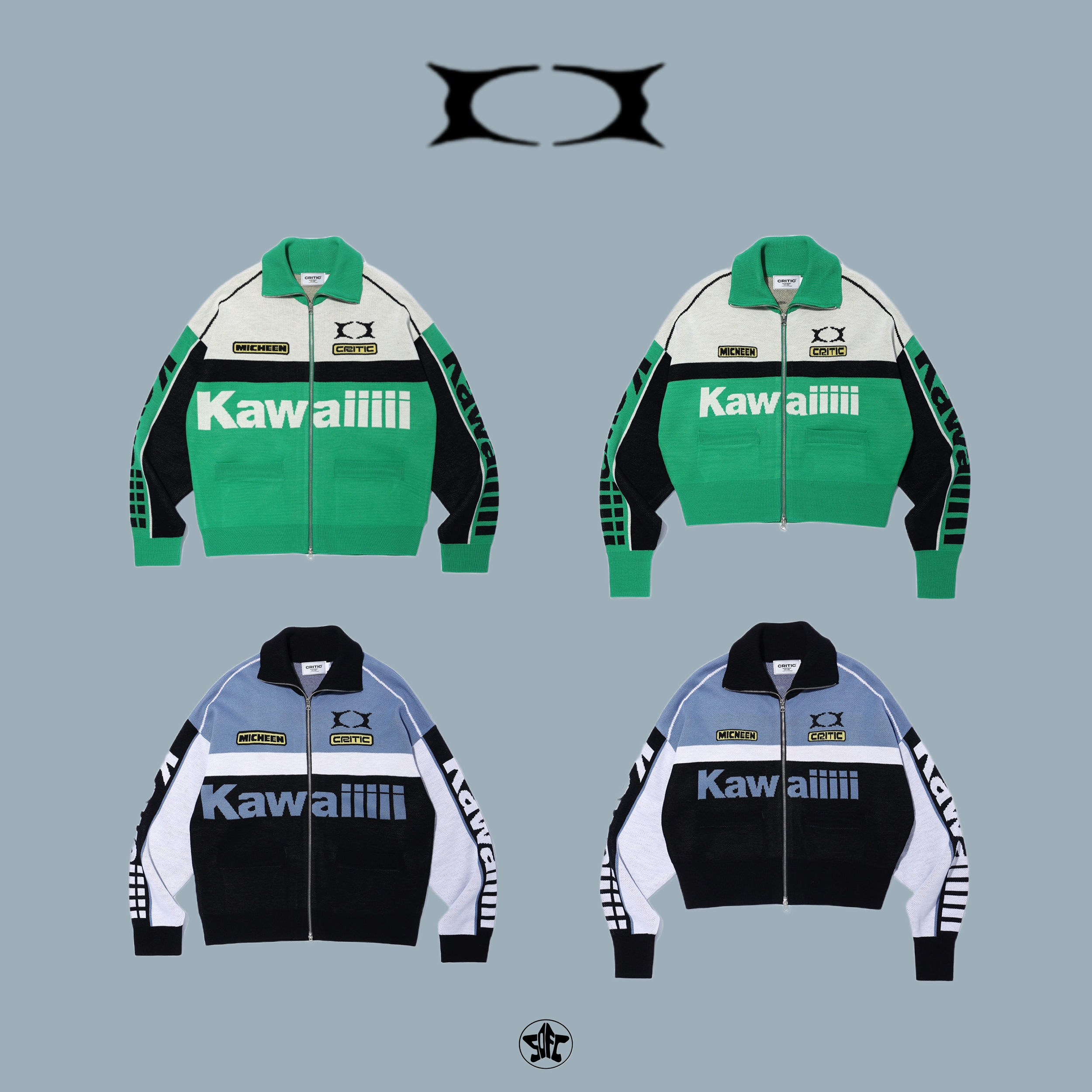 CRITIC KWAIIIII RACING ZIP-UP KNIT翻領針織外套