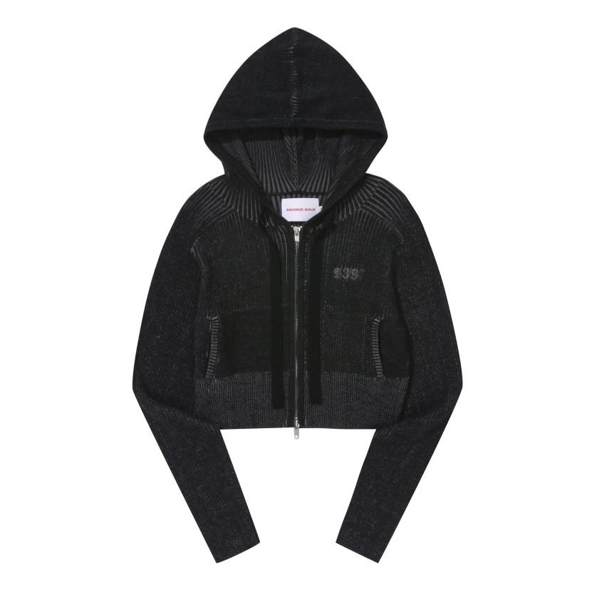 ARCHIVE BOLD 939 SMALL LOGO CROP KNIT HOOD ZIP-UP連帽外套