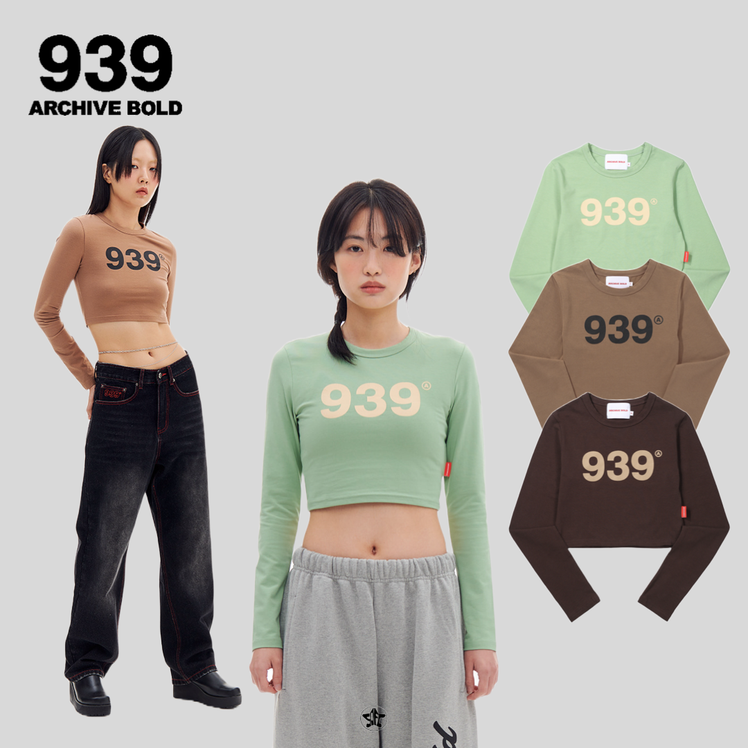 ARCHIVE BOLD 939 LOGO CROP LONG SLEEVE短版上衣