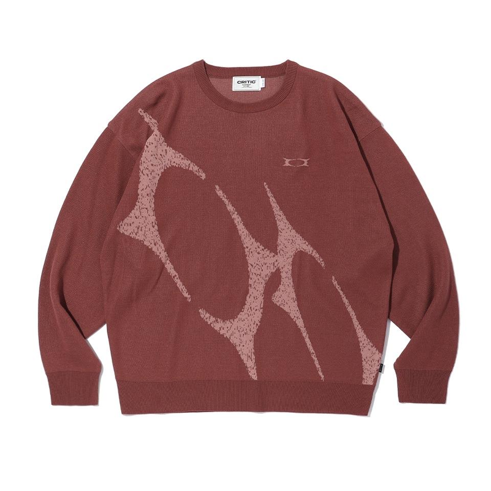 CRITIC WORMHOLE LOGO JACQUARD KNIT大學Tee