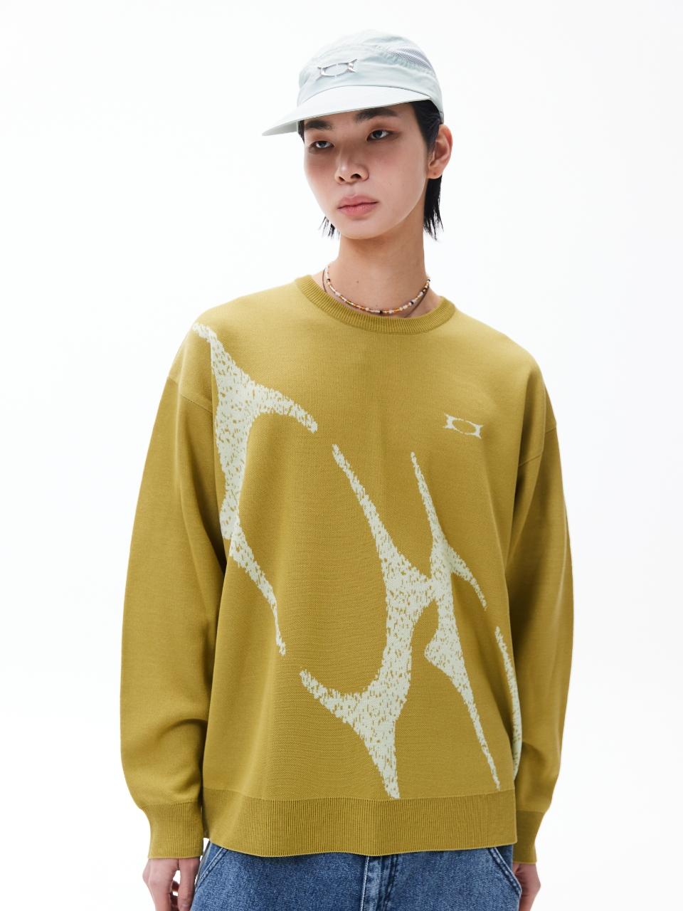 CRITIC WORMHOLE LOGO JACQUARD KNIT大學Tee