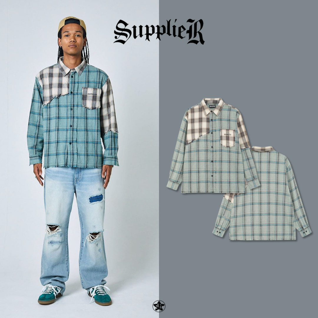 SUPPLIER Switching Vintage Check Shirt長袖襯衫