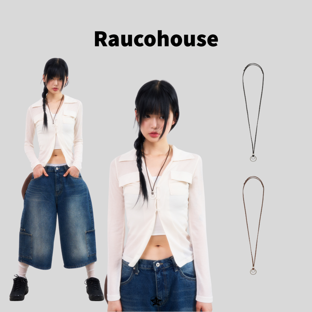 Raucohouse麂皮雙環項鍊