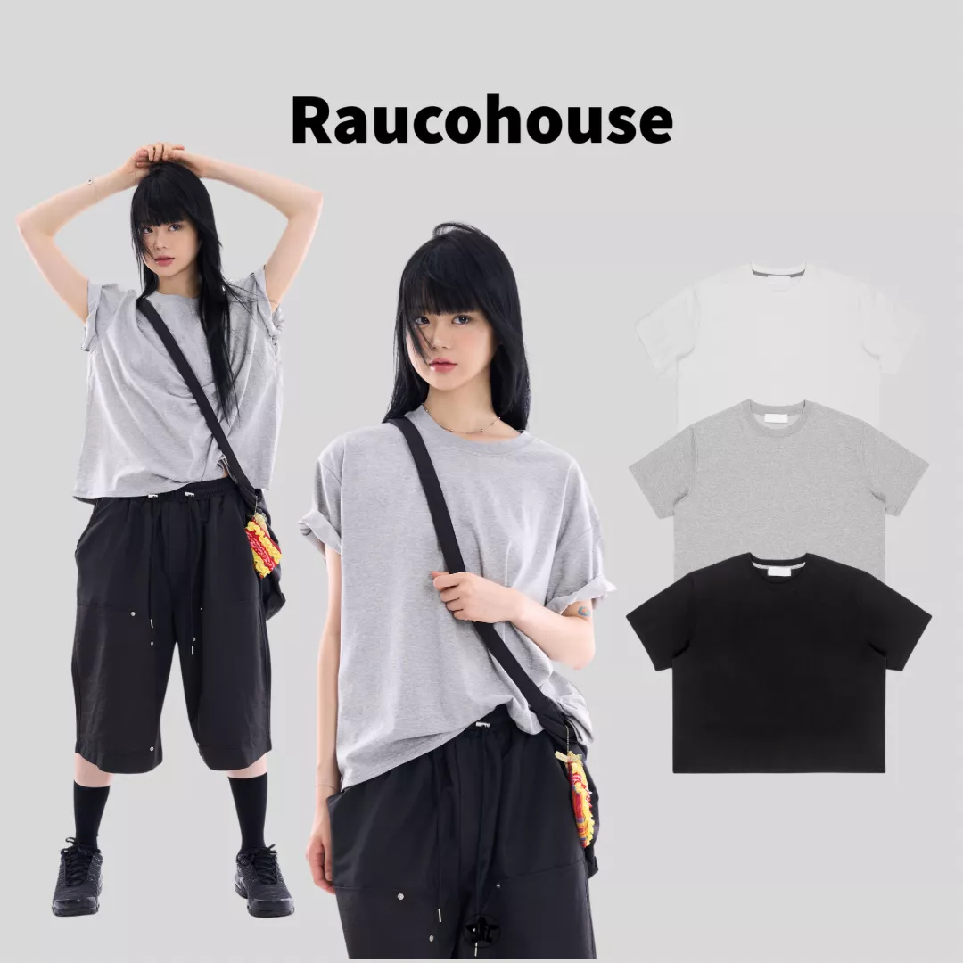 Raucohouse 素色街頭BOXY FIT短Tee